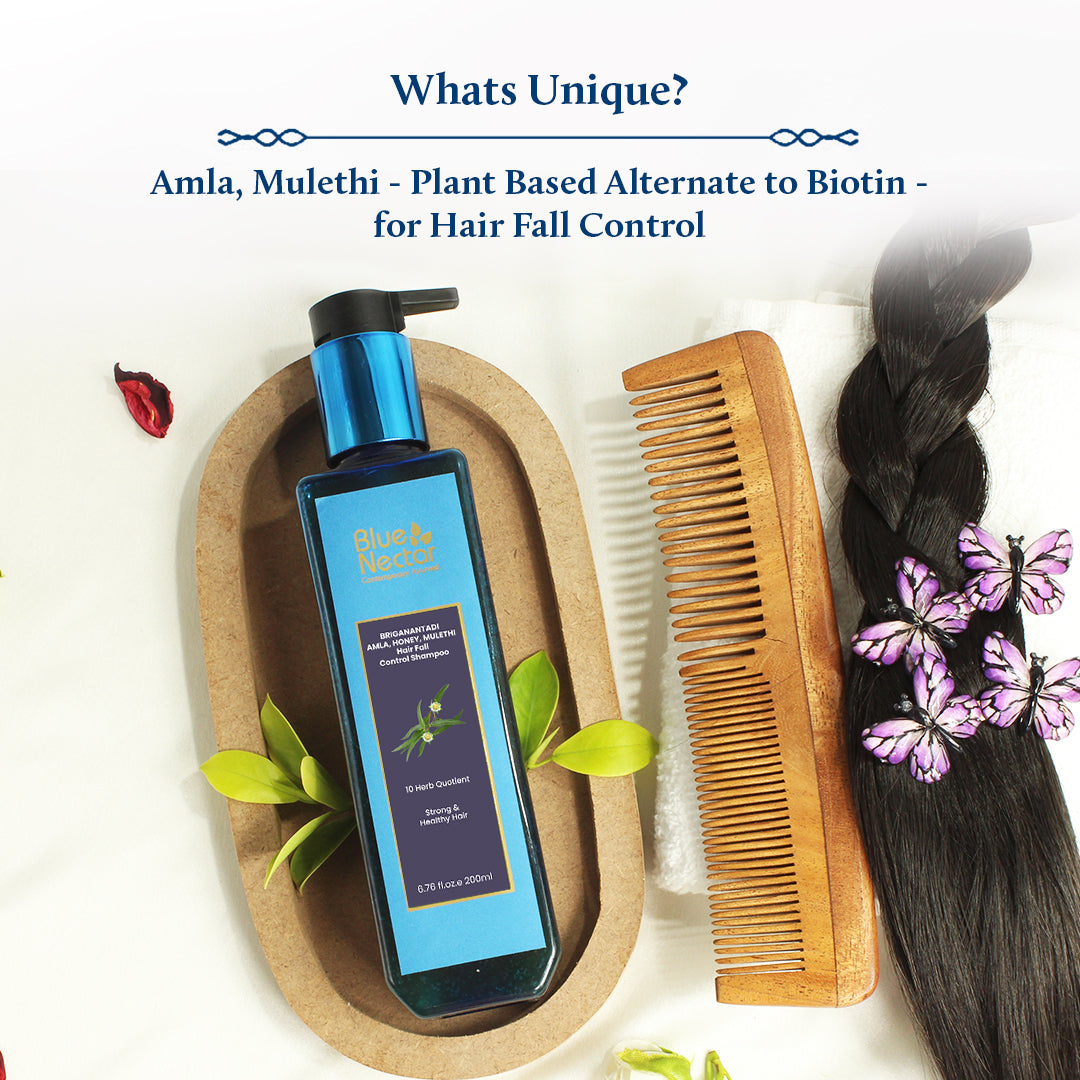 Best Herbal Ayurvedic Amla Hair Fall Control Shampoo Blue Nectar