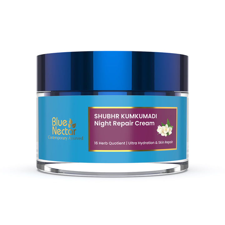 Shubhr Women's Kumkumadi Night Face Cream with Plant Based Nourishment For Ultra Hydration & Skin Repair (16 herbs, 50g)