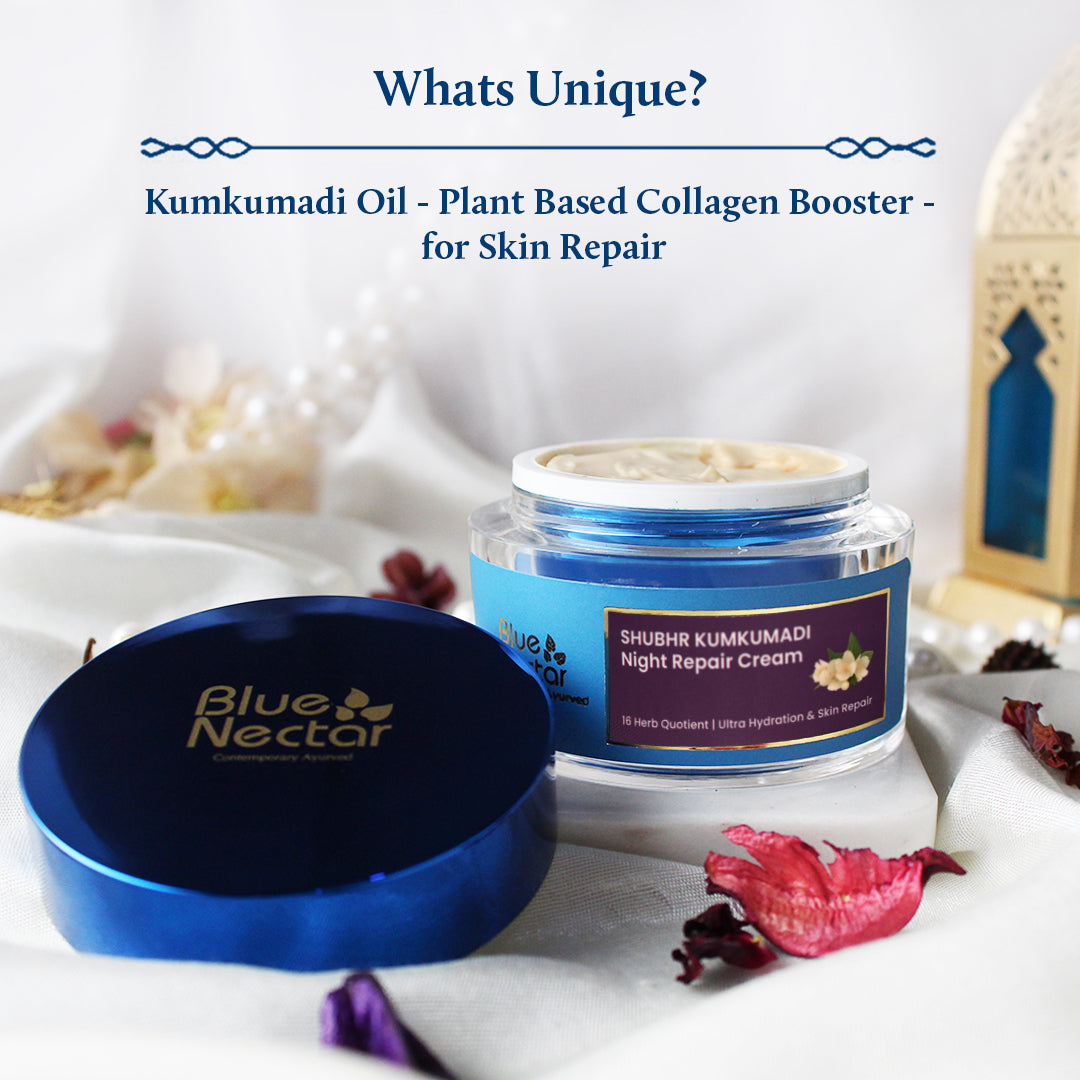 Shubhr Men's Kumkumadi Night Repair Face Cream with Plant Based Nourishment for Ultra Hydration & Skin Repair (16 herbs, 50g)