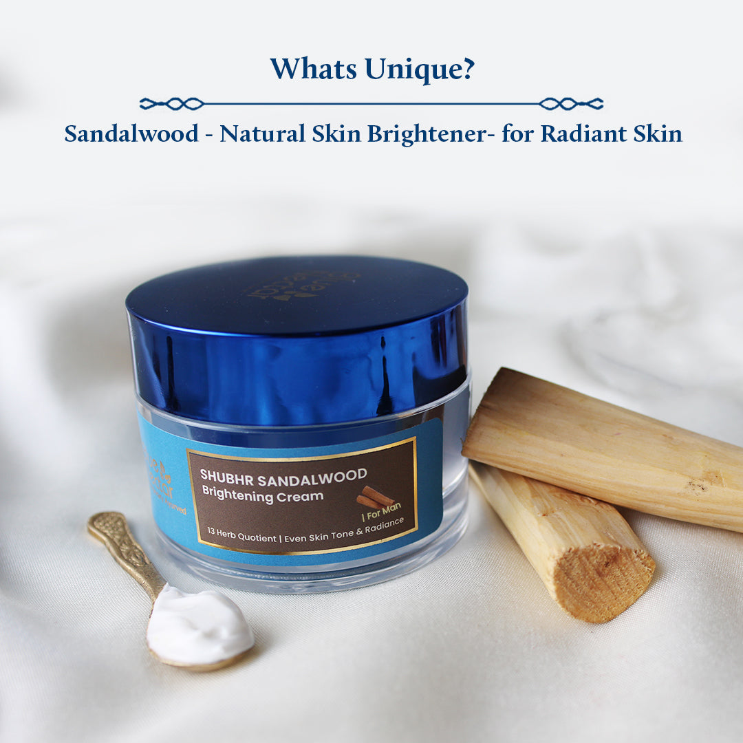 Shubhr Women's Sandalwood Face Cream for Even Skin Tone and Skin Brightening (13 herbs, 50g)