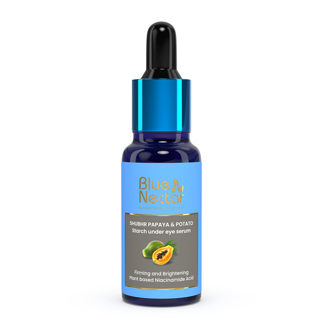 Shubhr Plant Based Niacinamide Under Eye Serum with Papaya & Potato Starch for Dark Circles & Puffiness (17 herbs,30ml)