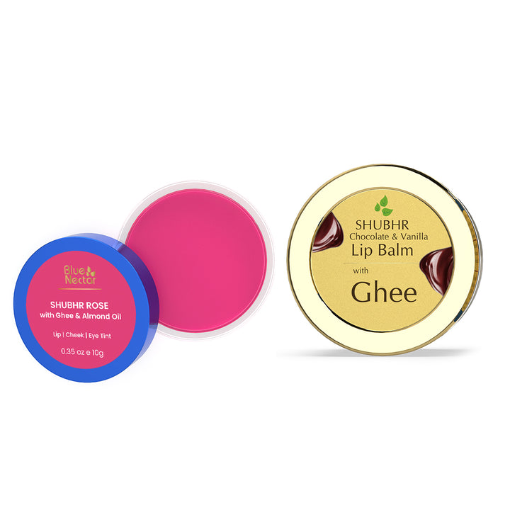 Lip, Cheek and eye tint made up of  Ghee and Almond Oil 
