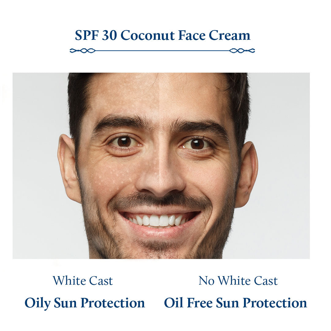 Shubhr Men's Coconut Sunscreen SPF 30 Face Cream For Sun Protection & Skin Brightening (16 Herbs, 50g)