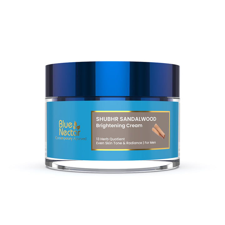 Shubhr Men's Sandalwood Face Cream for Even Skin Tone and Skin Brightening (13 herbs, 50g)
