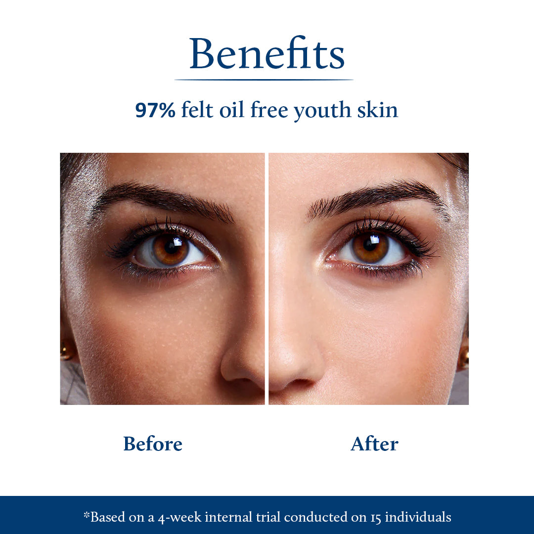 Before and after image showing visible improvement on skin