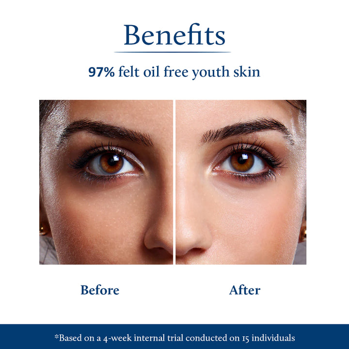 Before and after image showing visible improvement on skin
