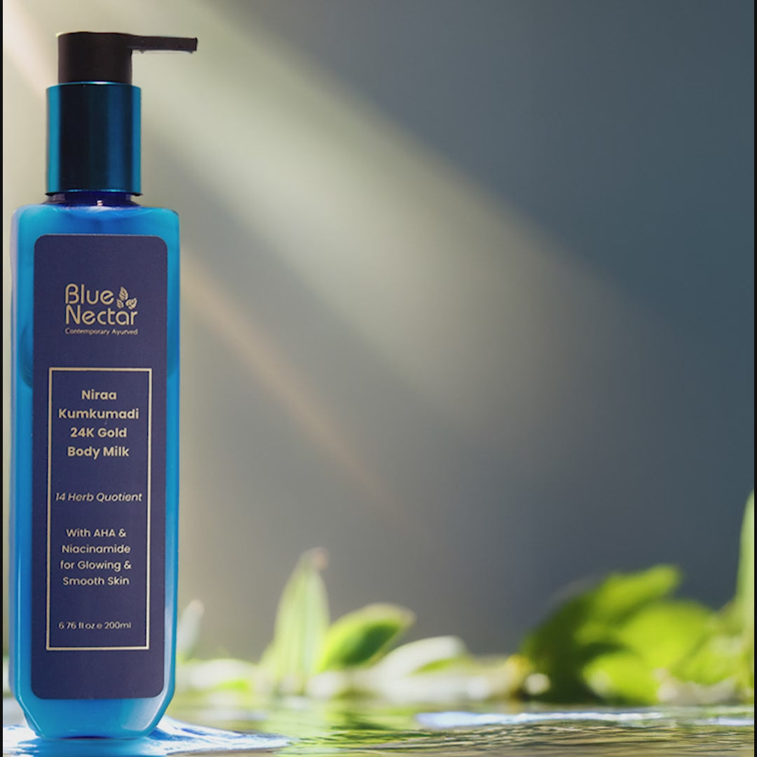 24k Gold Body Milk Moisturizer with AHA, Niacinamide & Milk Protein for Glowing Skin (14 Herbs)