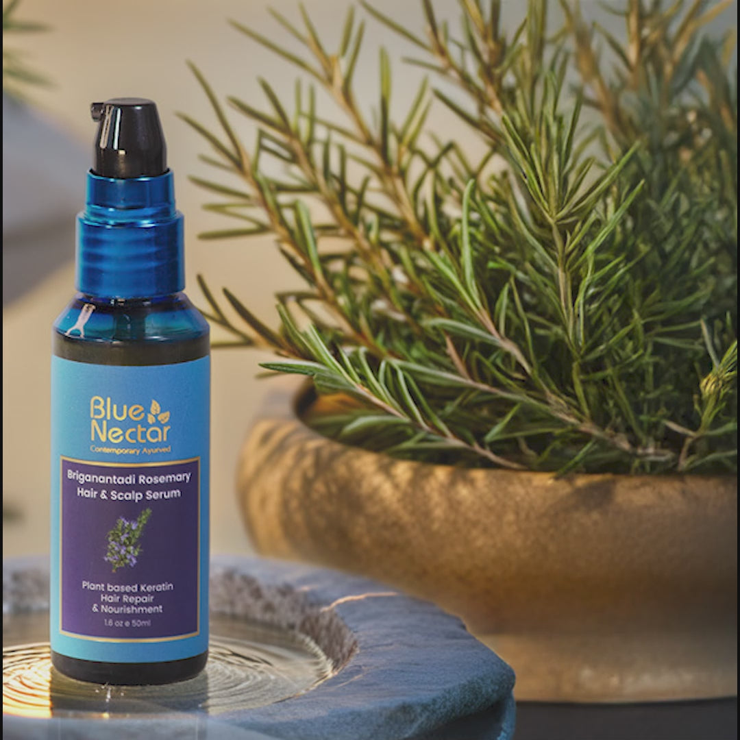 Rosemary Advanced Hair Growth Serum for Dry & Frizzy Hair with Plant Based Keratin (17 Herbs, 50ml)