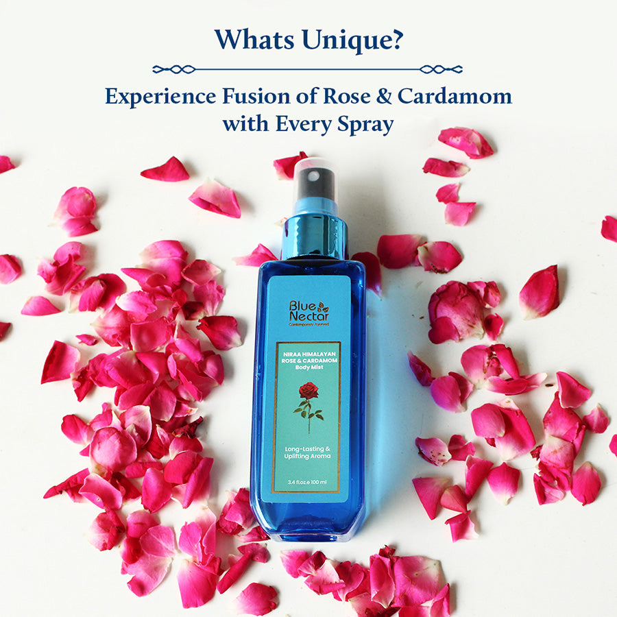 Rose Cardamom Body Mist for long lasting and uplifting aroma (100ml)