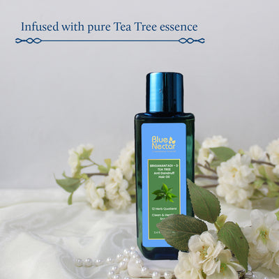 Tea Tree Healthy Scalp and Anti Dandruff Hair Oil with 12 Ayurvedic Herbs