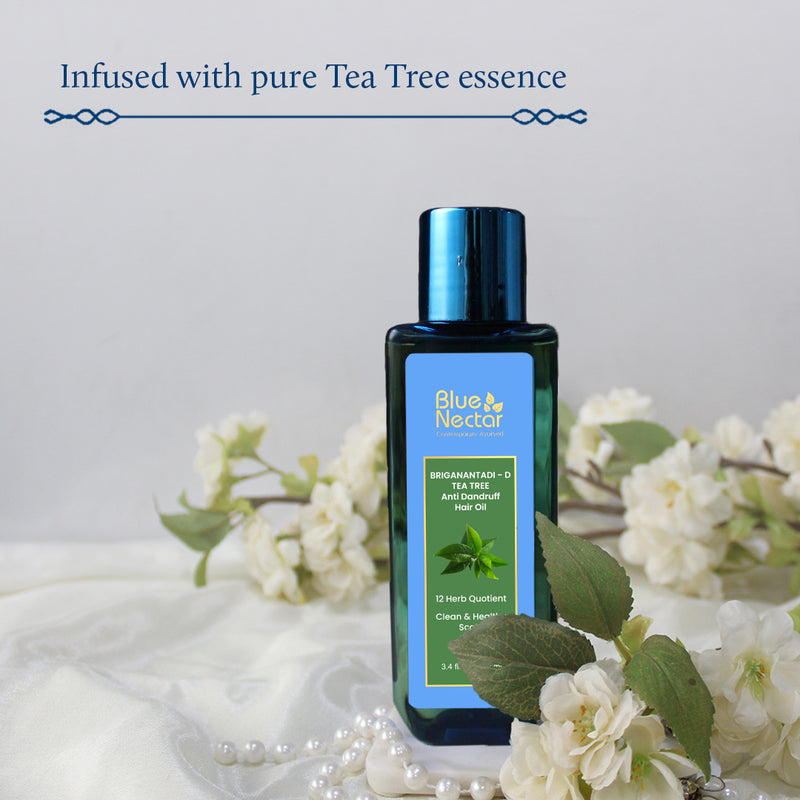 Tea Tree Healthy Scalp and Anti Dandruff Hair Oil with 12 Ayurvedic Herbs