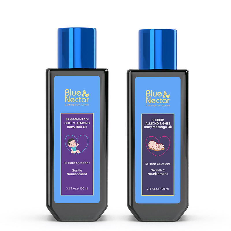 Baby Oil for Baby Massage and Baby Ayurvedic Hair Oil with Ghee and Almond