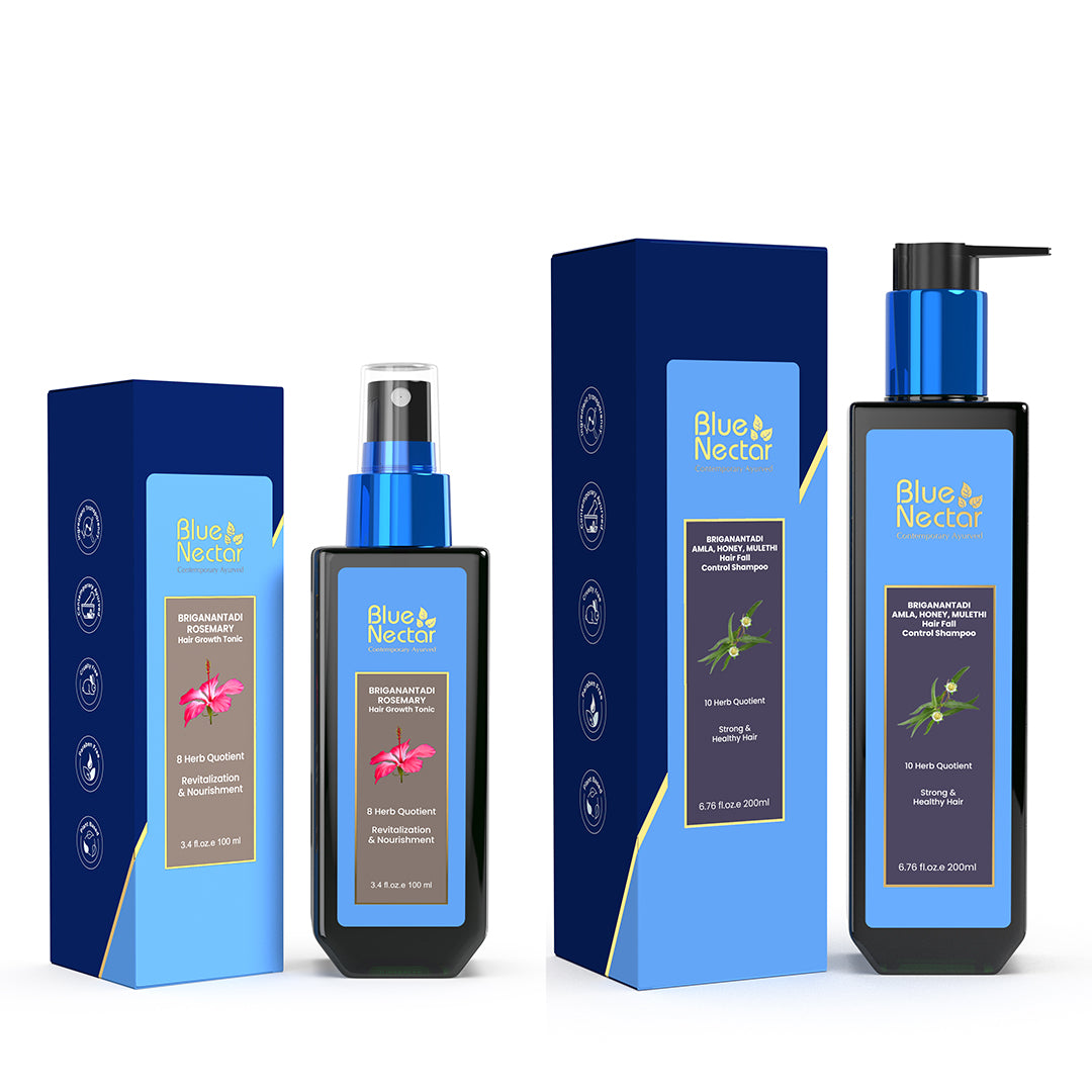 Briganantadi Hair Fall Control Shampoo and Hair Growth Tonic with Bhringraj Oil Rosemary oil for Hair Treatment