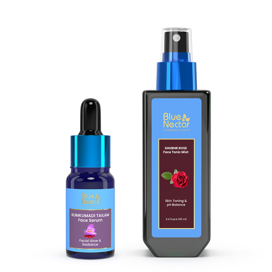 Ayurvedic Kumkumadi Serum and Rose Face Water & Face Tonic