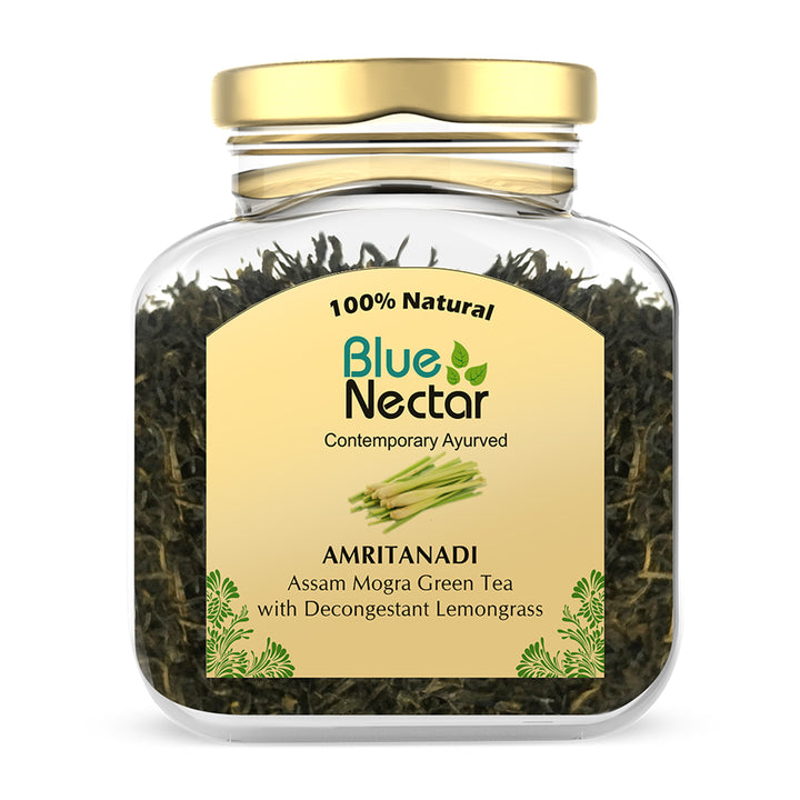 Amritanadi Assam Loose Green Tea with Decongestant Lemongrass